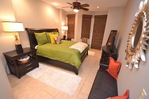 Master bedroom with king size bed