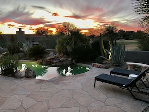 AZ sunset poolside
