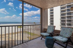 Screened in Lanai offers direct Gulf View