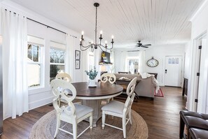 Open concept from the living room, through the dining room, into the kitchen.   