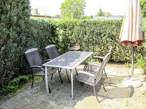 Property, Furniture, Table, Outdoor Table, Chair, Garden, House, Tree, Patio, Grass