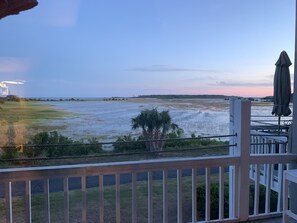 Marsh views from balcony, ocean beyond