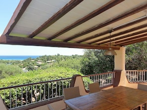 Furniture, Table, Plant, Shade, Wood, Sky, Interior Design, Outdoor Furniture, Tree, Porch
