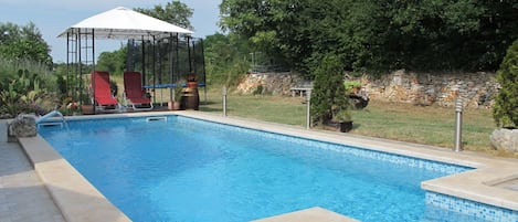 Water, Sky, Property, Plant, Swimming Pool, Building, Rectangle, Shade, Cloud, Tree