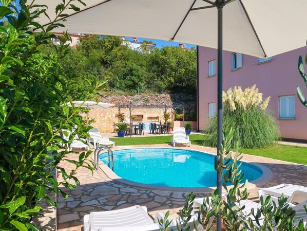 Piscine, Propriété, Arrière-Cour, Cour, Bâtiment, Zone Résidentielle, Maison, Immobilier, Patio, Vacances