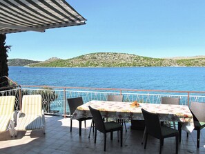 Water, Sky, Furniture, Property, Table, Nature, Shade, Outdoor Furniture, Wood, Lake