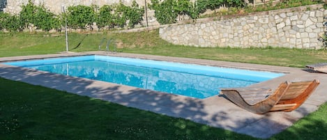 Water, Plant, Property, Swimming Pool, Azure, Rectangle, Outdoor Furniture, Shade, Grass, Flooring