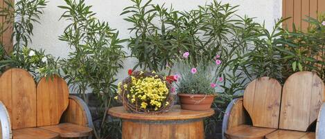 Flowerpot, Houseplant, Plant, Flower, Garden, Herb, Barrel, Room, Wood, Furniture