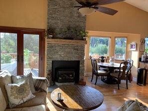 Family room with gas fireplace