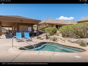 One of two large hot tubs