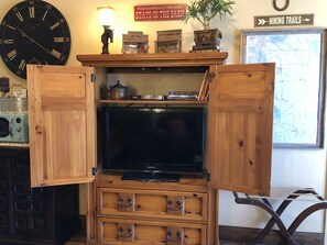 We offer a TV with Dish for a cozy movie on the couch, before bed.