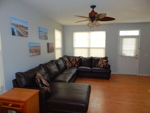 1st floor: den with sectional couch