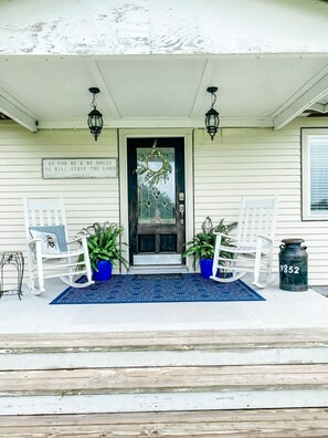 Front Porch is our main entrance. It's also perfect for rocking in the evening!