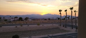 Sunset from balcony looking west. 