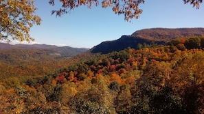 Fall view of Whiteside mountain from Veranda