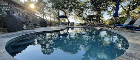 The pool at sunset. 