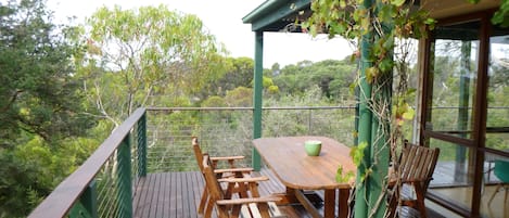 Deck with treetop views
