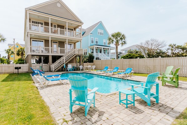 Backyard pool view