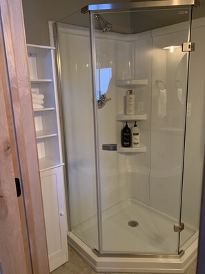 Brand new bathroom with shower 