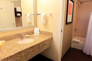 Bright bathrooms are refreshing after a day of adventure.