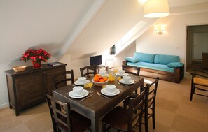 Share meals and laughs at the dining table.