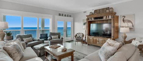 Grand Playa 401 Living Area with Gulf View