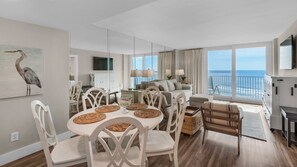 Beachcrest 402 Table and Living Area with Ocean View