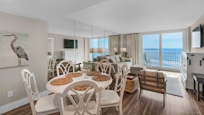 Beachcrest 402 Table and Living Area with Ocean View