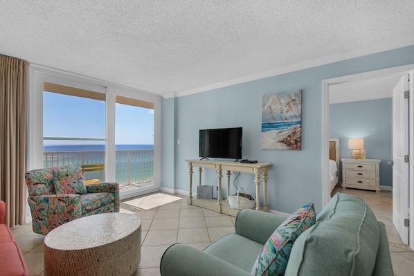 Beachcrest 702 Living Area and Ocean View