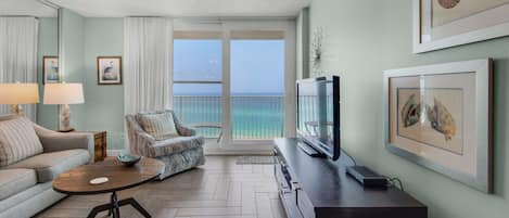 BeachCrest 804 Living Area With Gulf View