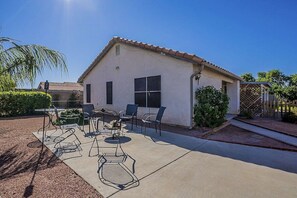 Enjoy an evening dining al fresco or playing games outside