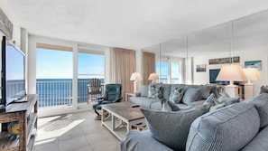BeachCrest 1203 Living area with gulf view