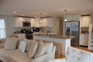 view into kitchen