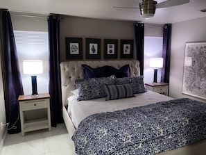 Master bedroom with 65’ smart tv