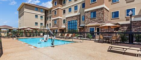 Relax around the outdoor pool.