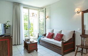 Relax in the living area.