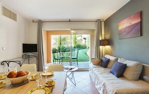 Relax in the comfortable living area.