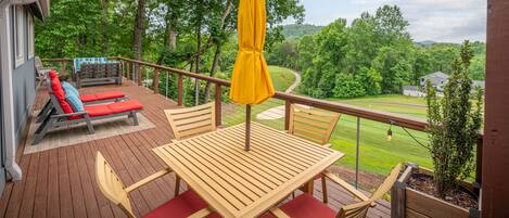 Relax on sun deck.  Read a book, nap, or watch  golfers from 12th Tee to Green.