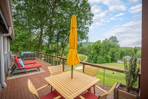 Relax on sun deck. Read a book, nap, or watch golfers from 12th Tee to Green.