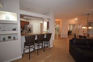 Kitchen breakfast nook with bar stools