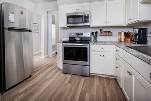 The kitchen had almost everything we needed and there was plenty of linens. The home was very clean.  -Lisa C.