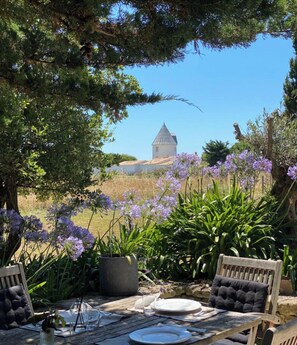 2eme terrasse dinatoire pour 12 avec vue sur le Moulin 