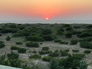 Sunrise from the house’s top deck.