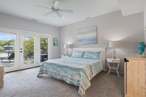 Master Bedroom with King Bed and private deck.