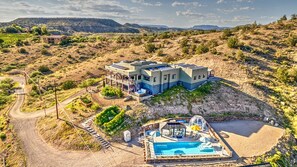 Chill on the Hill is situated on 2.5 acres. Private and relaxing. 