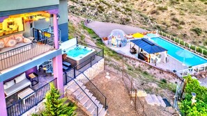 Enjoy stargazing and soaking in our 6 person hot tub. Great for after a swim.
