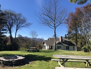 Front View of Home with firepit and picnic table
 
