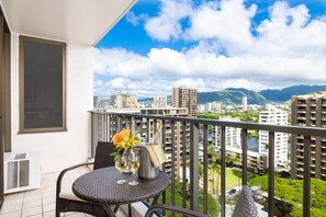 Balcony with beautiful City and Mountain views