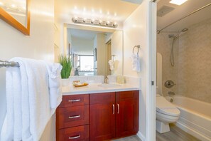 Bathroom with bathtub and shower combo!