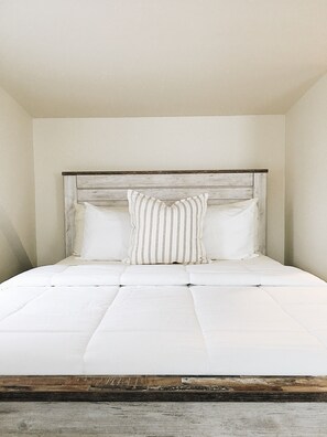 Flannel sheets and down comforter also provided for maximum comfort.